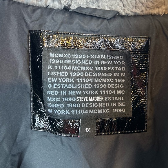 NWT Steve Madden Women’s 1X Quilted Fleece Black and Gray Jacket - Picture 7 of 12